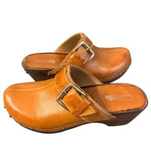 Vintage Y2K Michael Kors Leather Studded Buckle Clog Style – Women's 7 Wood Sole